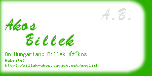 akos billek business card